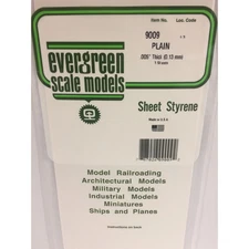 Evergreen 9009 Styrene Plastic Plain Sheet 0.005"x 6"x 12" (3)