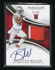 2016 Panini Immaculate Braxton Miller Rookie On Card Auto Ohio State 81/99. rookie card picture