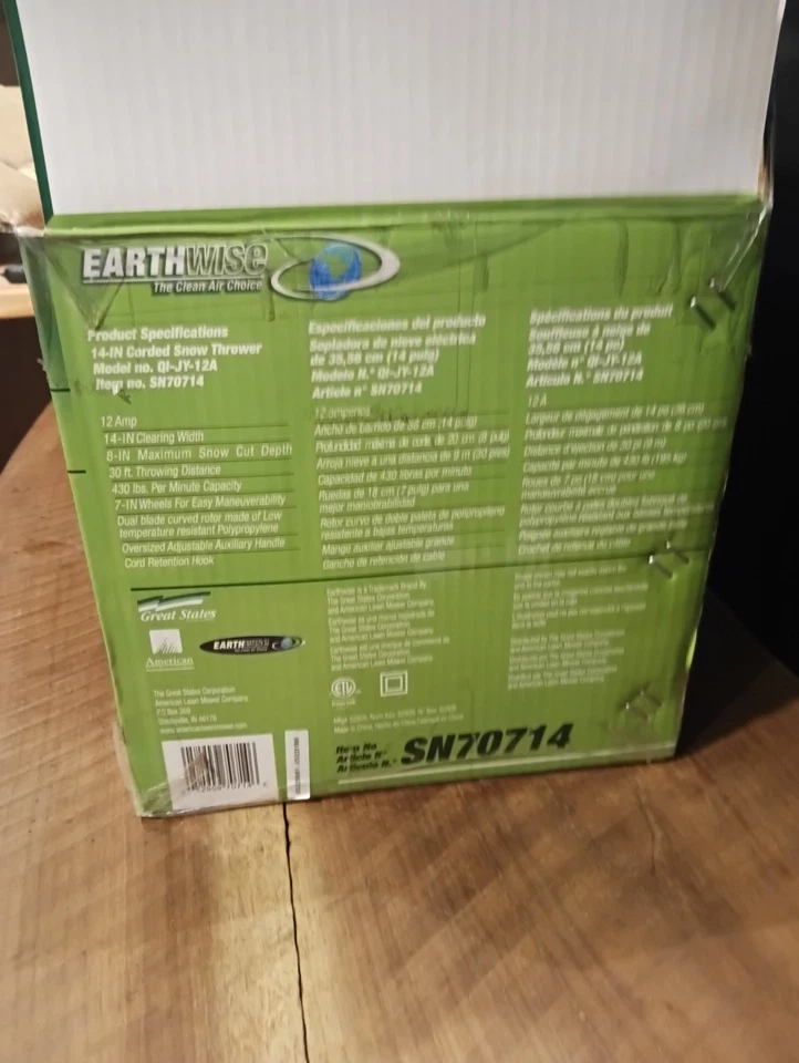 Lanzador de nieve con cable de 14" de EarthWise, nuevo Foto 3 de 4