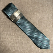 Alfani Men's Slim Neck Tie Louvre Mini Geo Green 2.75" inch Blade