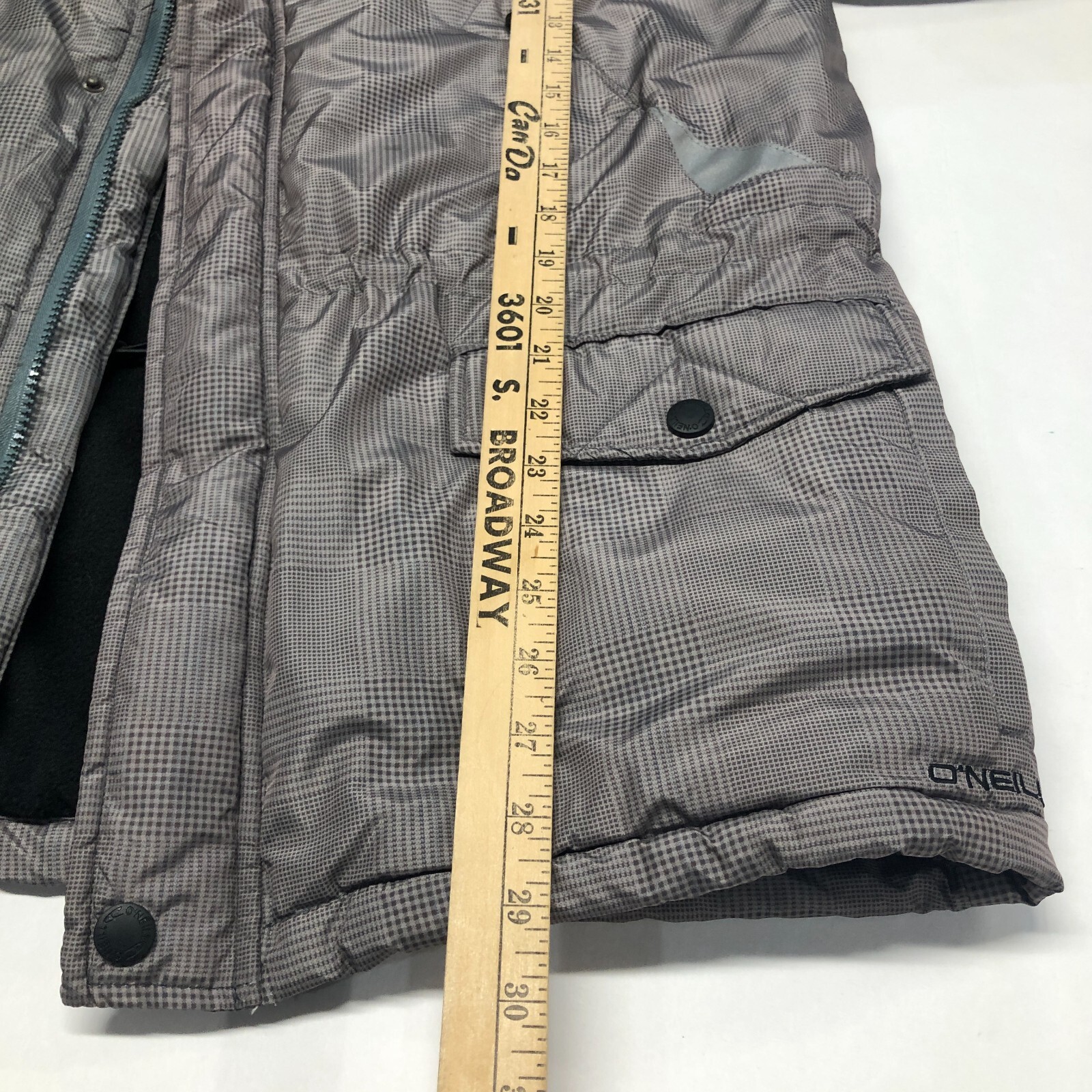 ONEILL HYperdry Puffer Parka Sz Large Silver Full Zip Sherpa Lined Jacket image 5