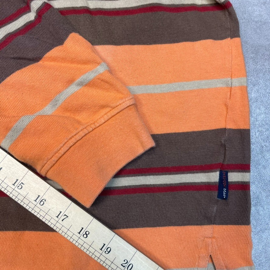 Giovanni Galli Rugby Polo Shirt Mens Large Vintage Striped Top, Orange image 7