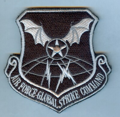 USAF / US Air Force GLOBAL STRIKE COMMAND - SILVER ON BLACK .. HARD TO FIND .. X