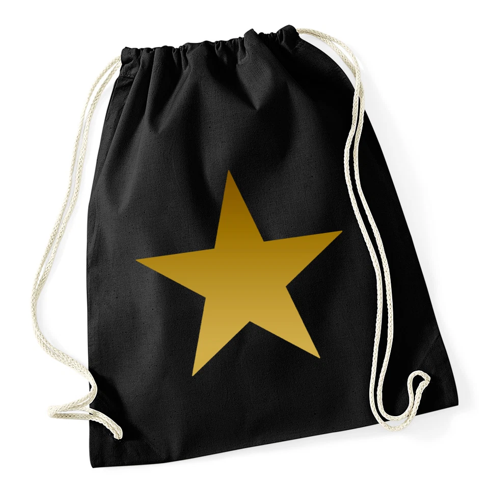 STYLEIMPERIUM GOLD STAR Gymbag Turnbeutel aus Bio Baumwolle