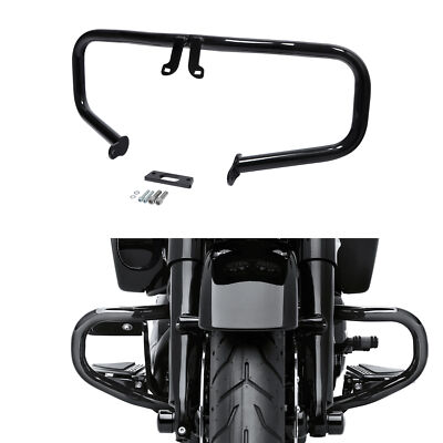 Chopped Black Engine Guard Crash Bar Fit For Harley Touring Road King 2014-up