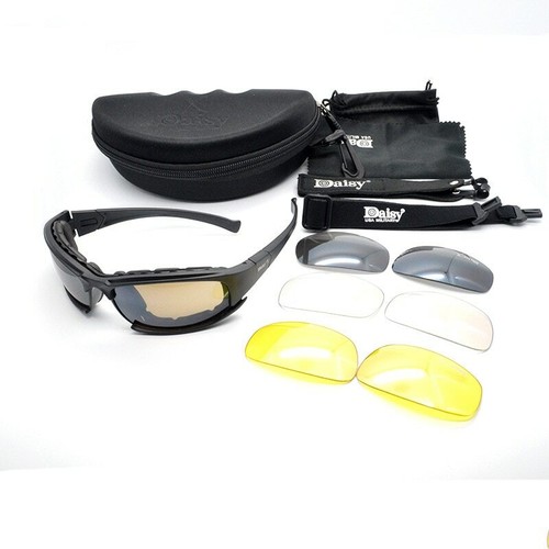 Lunettes de soleil tactiques pour hommes, style militaire avec 4 lentilles boîte - Picture 2 of 11