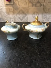 Royal Cresent Bavaria floral with gold China Sugar and Creamer -