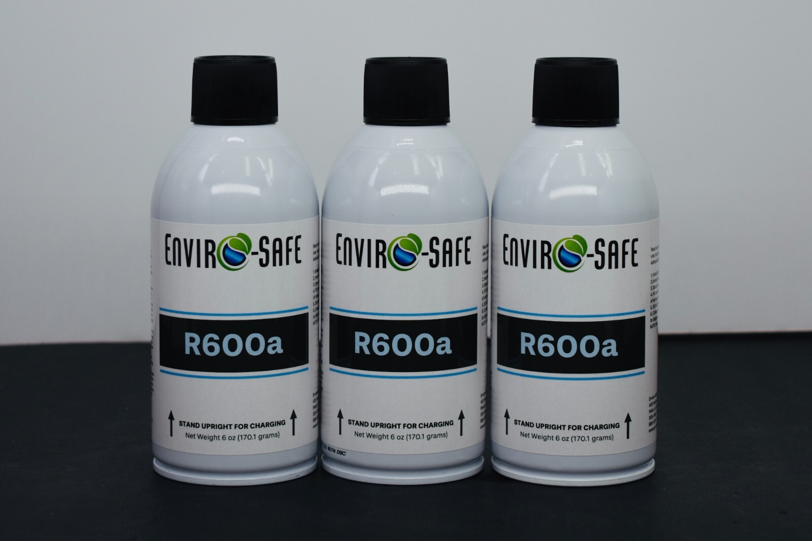 R600a UPRIGHT, Isobutane, Self-Sealing Valve, 3 cans