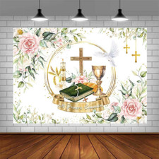 7X5Ft Mi Primera Comuni n Backdrop Baptism Backdrop Decorations First