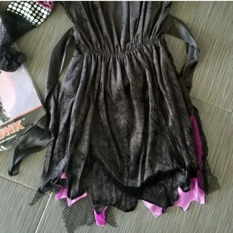 Punk Spunk Gótico Estrella de Rock Niña Vestido Elegante Halloween Niño Disfraz Pequeño 4-6 Foto 3 de 4