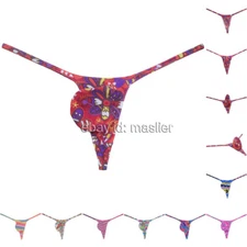 5/Lot Men Slim Cut Thong Micro Bikini Underwear String Pouch Cheeky T-back 