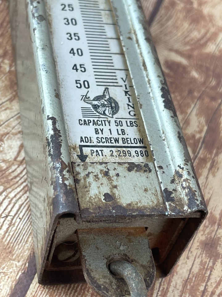 Hanging Spring Scale Hanson 1- 50 Lb. The Viking Vintage Old Tool Model ...