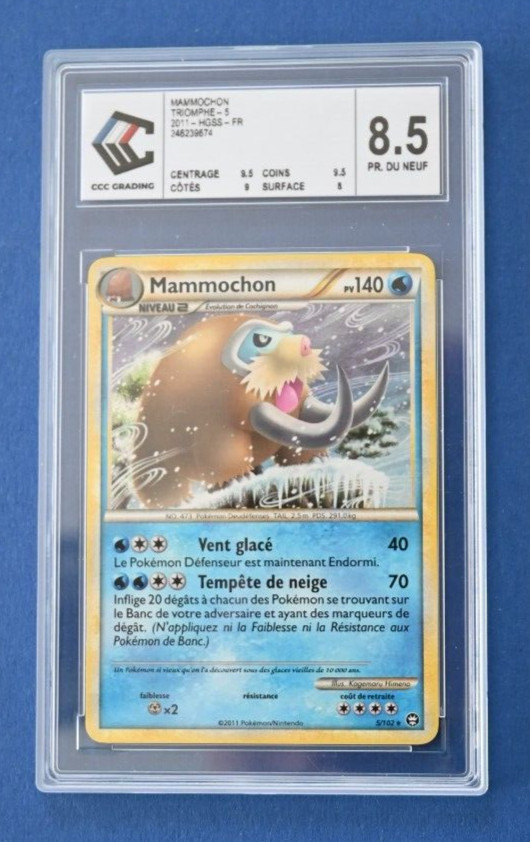 Carte Pokemon Mammochon 5/102 Triumphant Catre gradée par CCC Grading noté 8.5