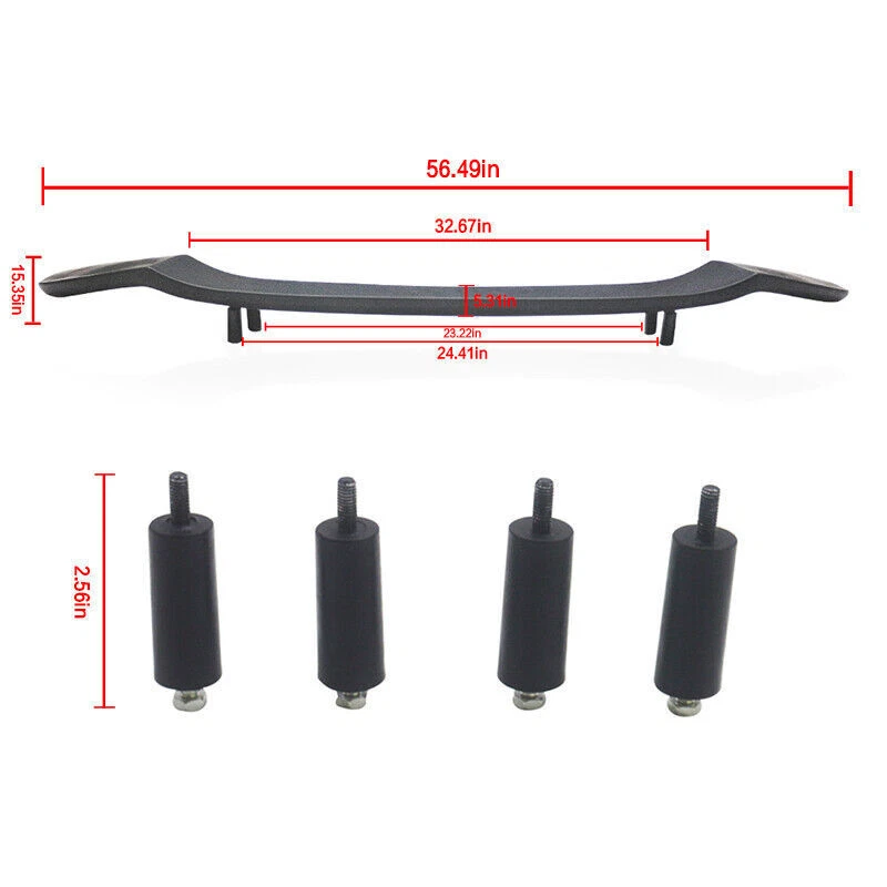 Matte Black Universal 56.5" Rear Trunk Spoiler Wing 3D Seagull Style Splitter Foto 3 de 4