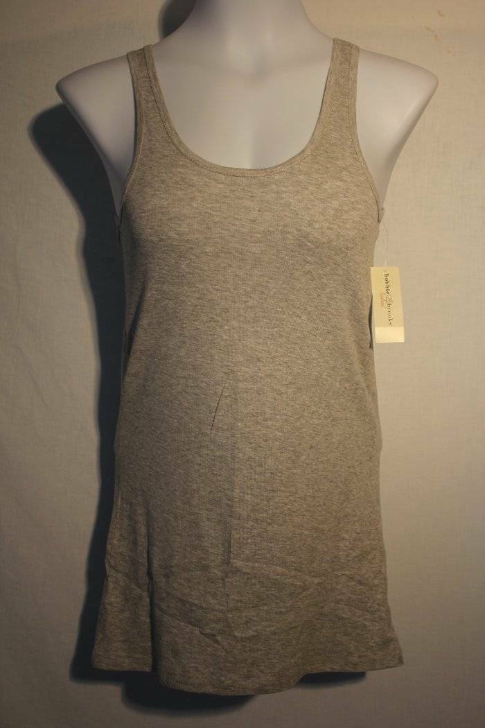 NEW Womens Knit Tank Top Medium Ladies  Summer Sleeveless Shirt Gray Grey