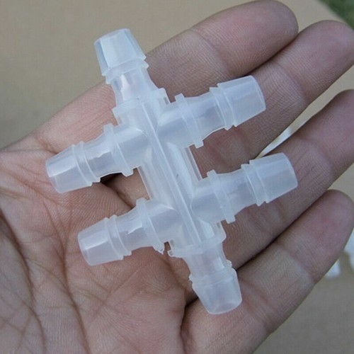10X Barbed Joiner Splitter Pipe Hose Connectors Fittings Tubing Plastic 6-way - Picture 5 of 14
