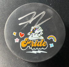 Frank Vatrano Anaheim Ducks Autographed Hockey Puck - Pride Night