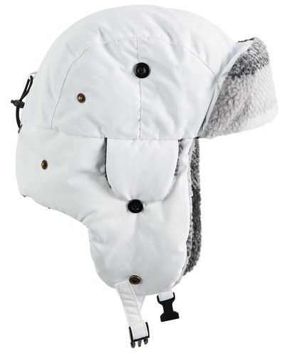 Fleece-Lined Trooper Hat White 