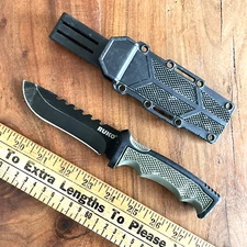 Ruko Survival Knife w/Sheath 420A Stainless Oxide TPR/Poly Handle RUK0191GN-CS