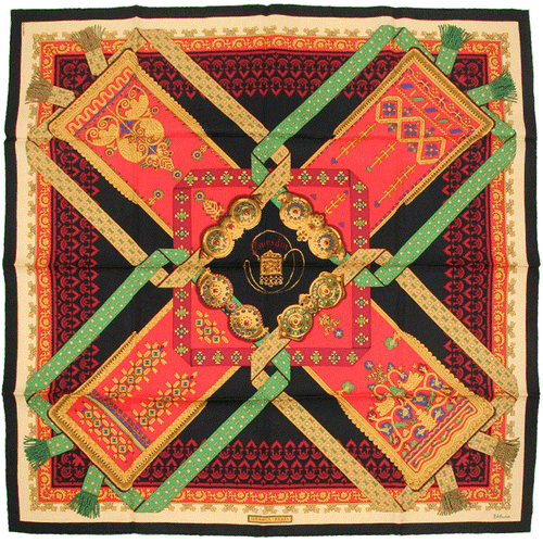 Hermes Scarf BRINS D'OR 90cm Silk Carre Foulard JULIA ABADIE - Picture 1 of 8