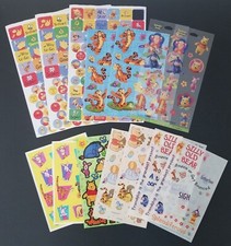 Vintage "Winnie the Pooh and Friends" Variety Lot of 14 Sticker Sheets - Used