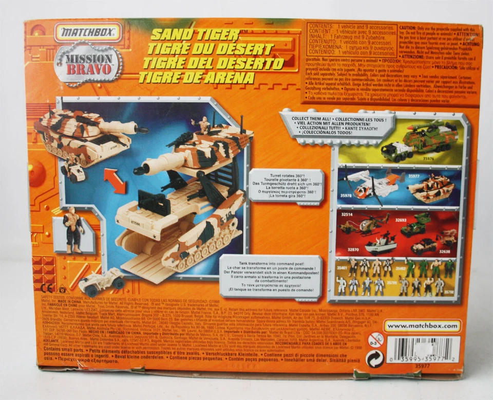 RARE 1998 MATCHBOX MISSION BRAVO SAND TIGER TANK PLAYSET NEW SEALED ! - Image 2 of 4