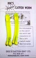 Doc's Super Catfish Worms 12 Packs Dcw-chartreuse (stink/dip/sponge) Doc's Super Catfish Worms 12 Packs Dcw-chartreuse (stink/dip/sponge)