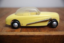 Vintage Tether Car toy Racer Convertible top yellow parts repair