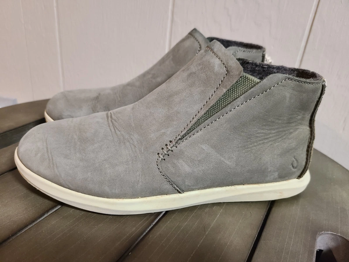 Olukai Hawai iloa Manu Hope Gray Leather Booties Size 6 eBay