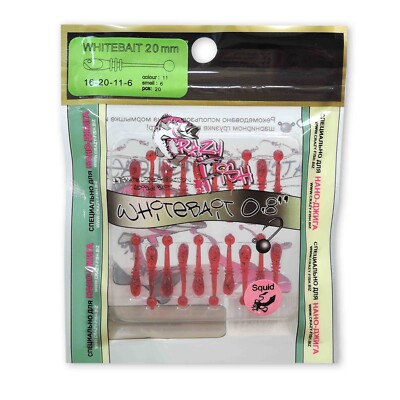 CRAZY FISH WHITEBAIT 0.8'' Soft Eatable Lure UV Lightning 20pcs