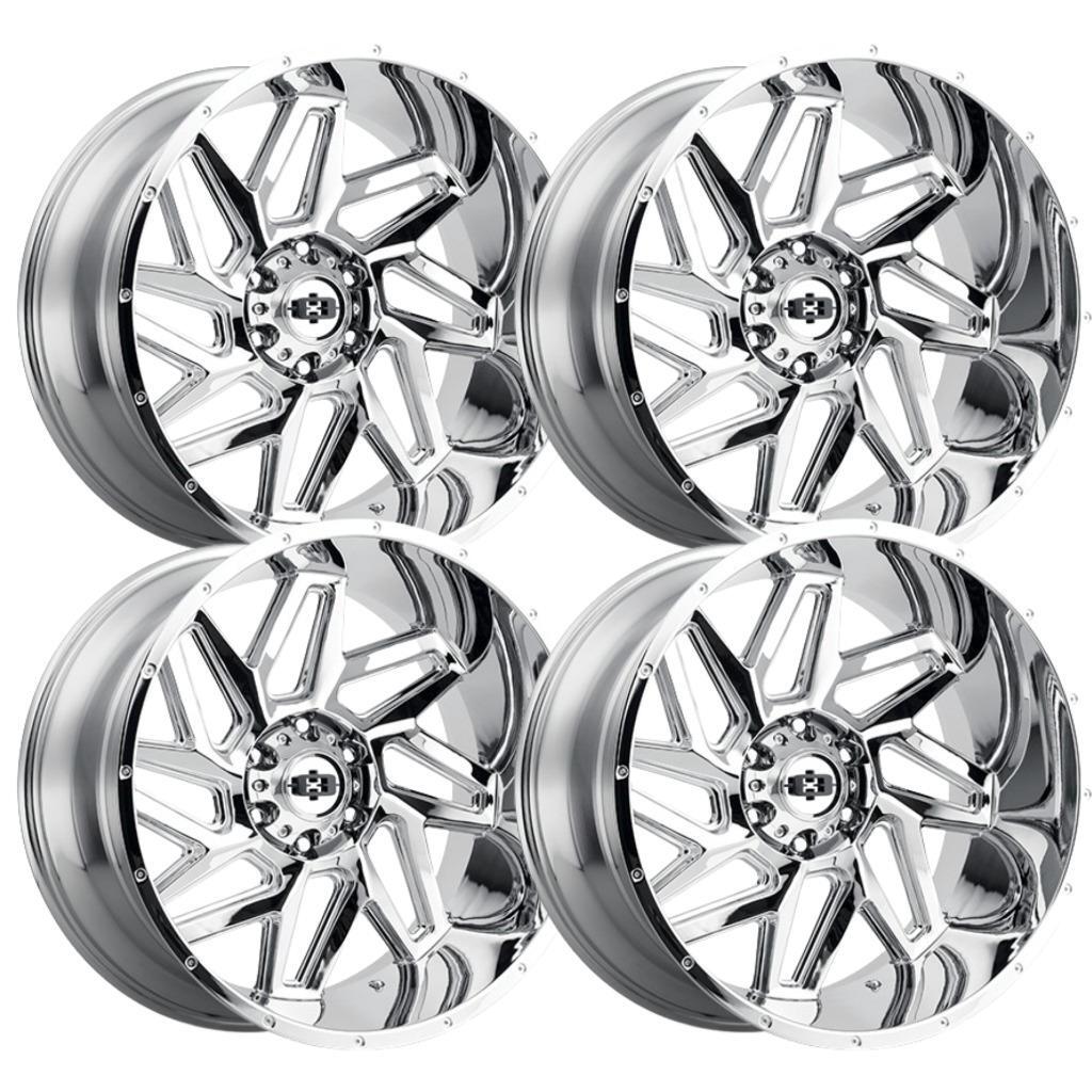 Set-4) Vision 361 Spyder 20x12 6x5.5 6x139.7 -57mm Chrome