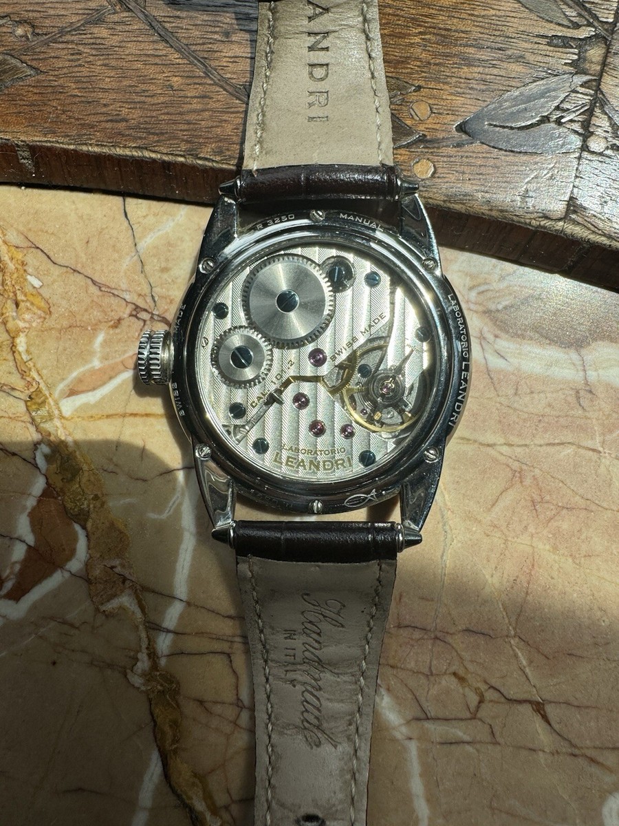 LEANDRI LABORATORIO MENS MANUAL WIND WATCH SWISS MVT 45mm OPEN