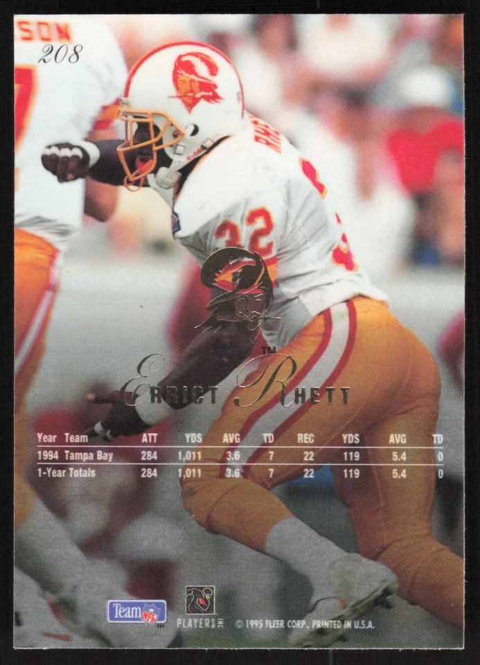 1995 Flair #208 Errict Rhett - Image 2 of 2