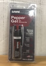 Sabre Pepper Gel Spray Maximum Strength UV Marking 35 Bursts Attachment Clip
