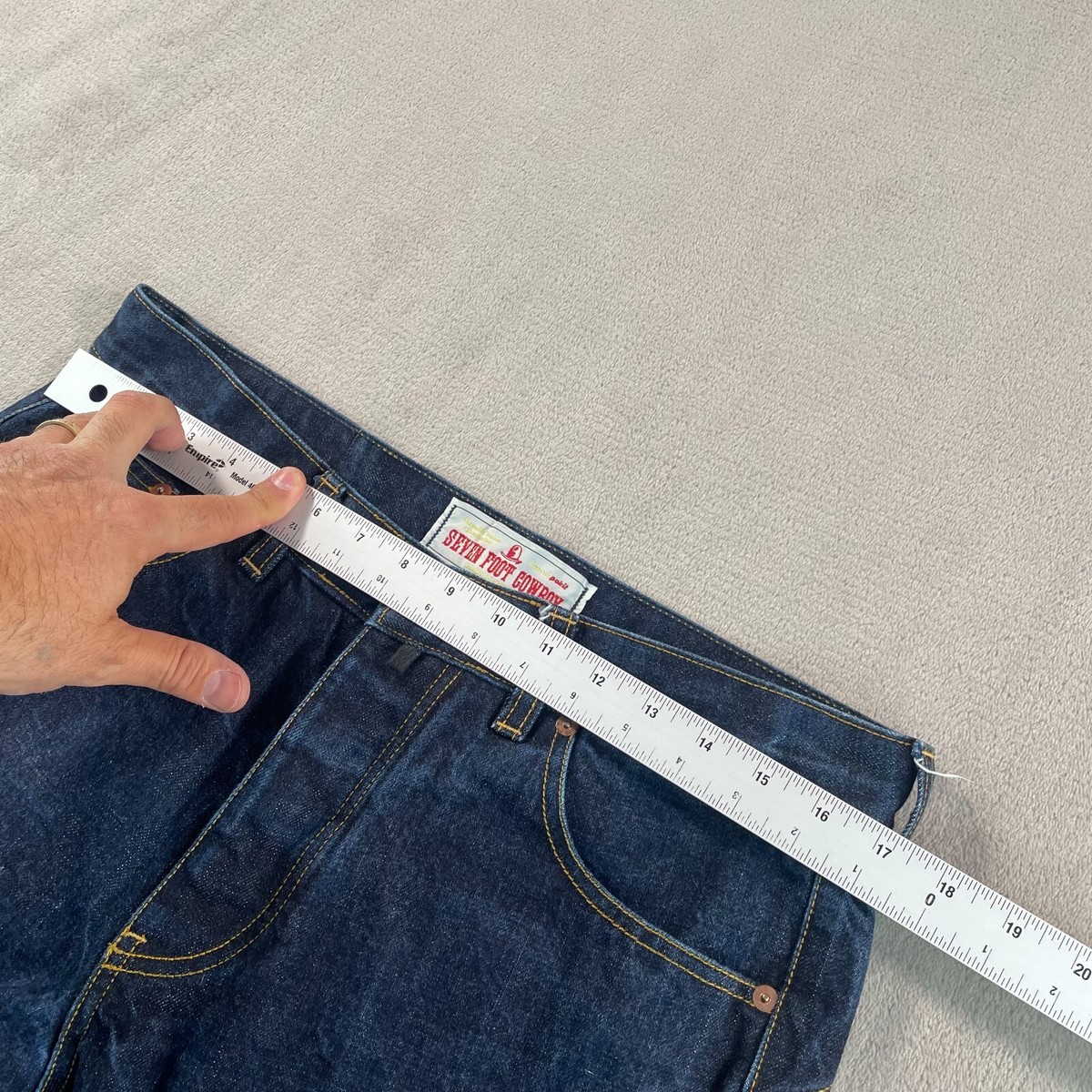 SEVEN FOOT COWBOY Selvedge Jeans Men 34x34 Blue Japanese