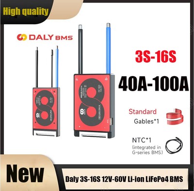 Daly Smart BMS 3S-16S 12V-60V 40A-100A Li-ion LiFePo4 Battery BMS Bluetooth HAU