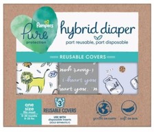 Pampers Hybrid Cover Unisex Diapers Jungle, I Heart You-gray, Milk and Cookies