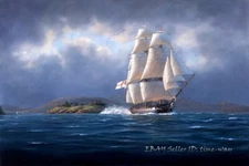 Sailing Ship Sea Seascape Oil painting Wall Art HD Giclee Printed on Canvas P625