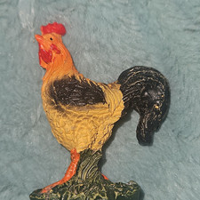 Multicolor Painted Plastic Rooster Figurine, Animals & Dinosaurs Theme