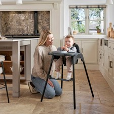 Babylo Eatin' Mess 2-in-1 Convertible High Chair - Black - Toddler Junior Chair