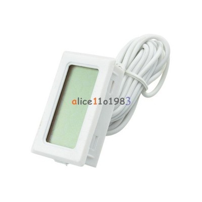 White Aquarium Temperature Gauge LCD Thermometer For Fish Tank T110 TPM-10 2m *p