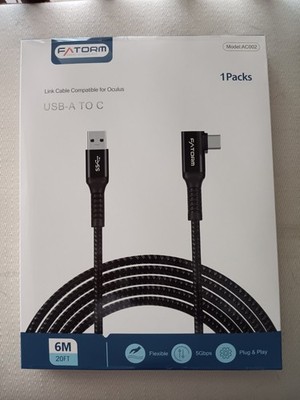 FATORM Oculus Quest Link Cable 20FT 6M USB-A USB-C VR Gaming Cable Open Box
