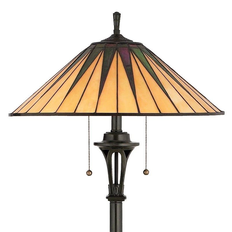 Lámpara de pie vintage Quoizel TF9397 Gotham 2 luces 62" de alto - bronce Foto 4 de 4