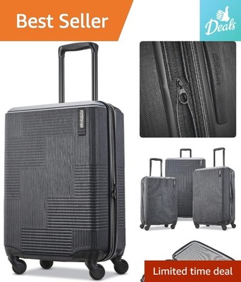 Stratum XLT Jet Black Expandable Carry-On Luggage with Spinner Wheels - 21-Inch
