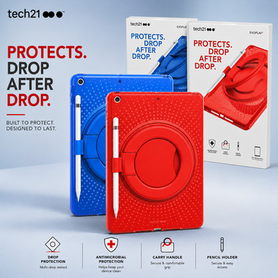 Tech21 (iPad 6. & 5. Generation, 2018-2017, 9,7'') Hülle Stoßfest Ständer Cover