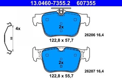 ATE 13.0460-7355.2 Belagsatz für AUDI CUPRA SKODA VW