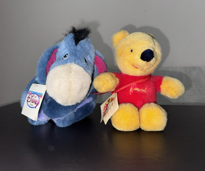 Winnie Pooh + Eeyore Plüsch Disney Store Vintage mit Etikett