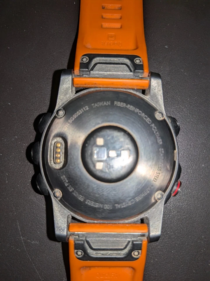 Garmin Fenix 5X Plus 51mm Sapphire with Orange and Black Strap - Image 3 of 4