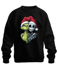 Grinch Jack Skellington Christmas Skull Scary Gothic Unisex Sweatshirt