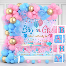 Baby Gender Reveal Party Decorations - Pink Blue Balloon Arch Garland Kits with